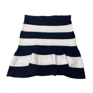 Spense Black & White Striped Skirt